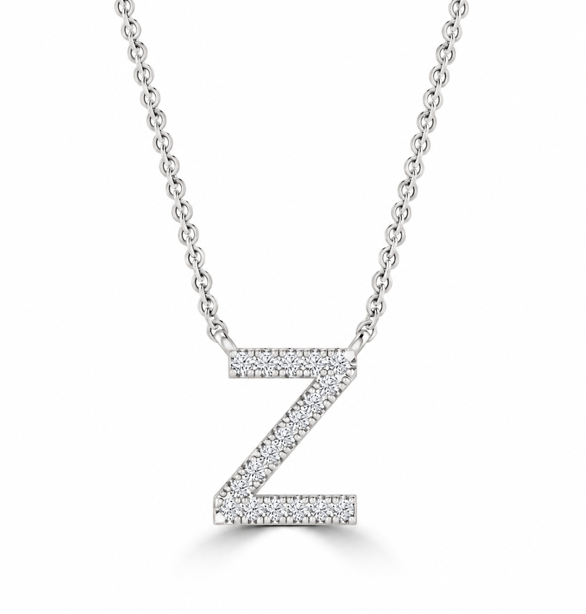 9K Gold 0.06ct-0.09ct Diamond Fixed Initials Necklaces