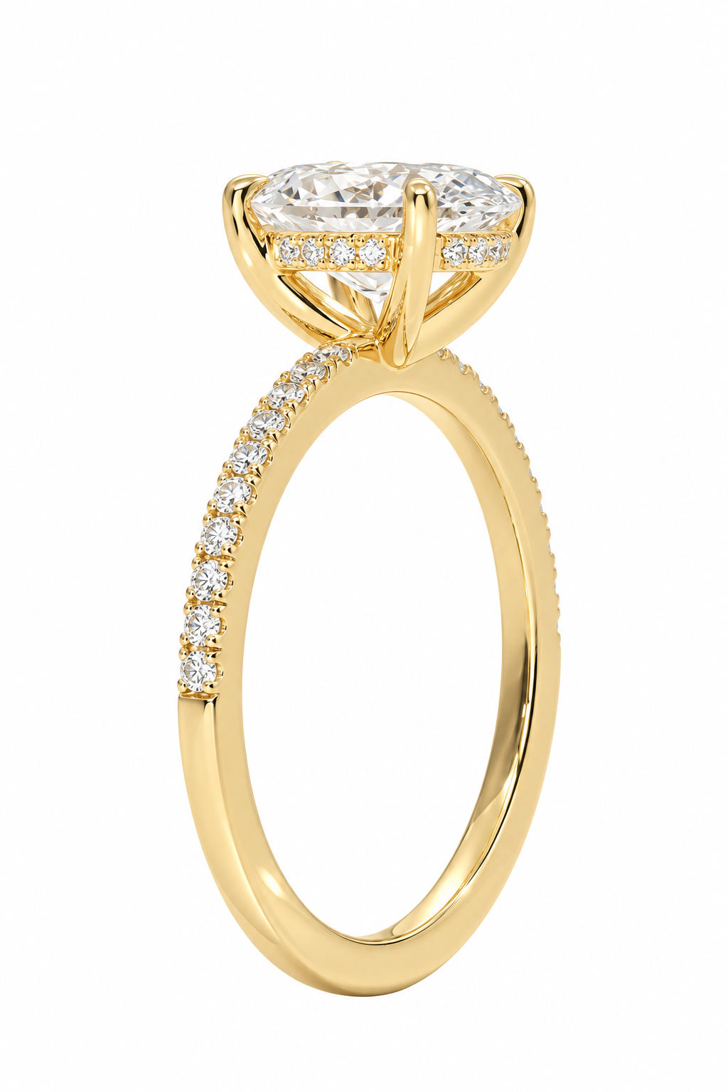 14K Gold 2.35ct Diamond Oval Ring