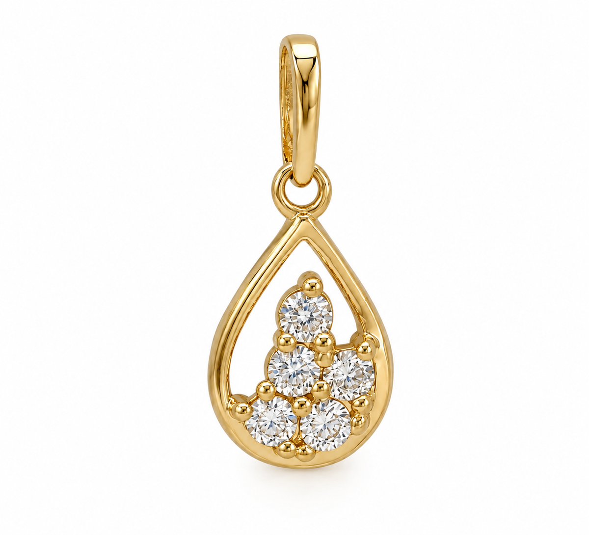9K Gold 0.13ct Cluster Pendant