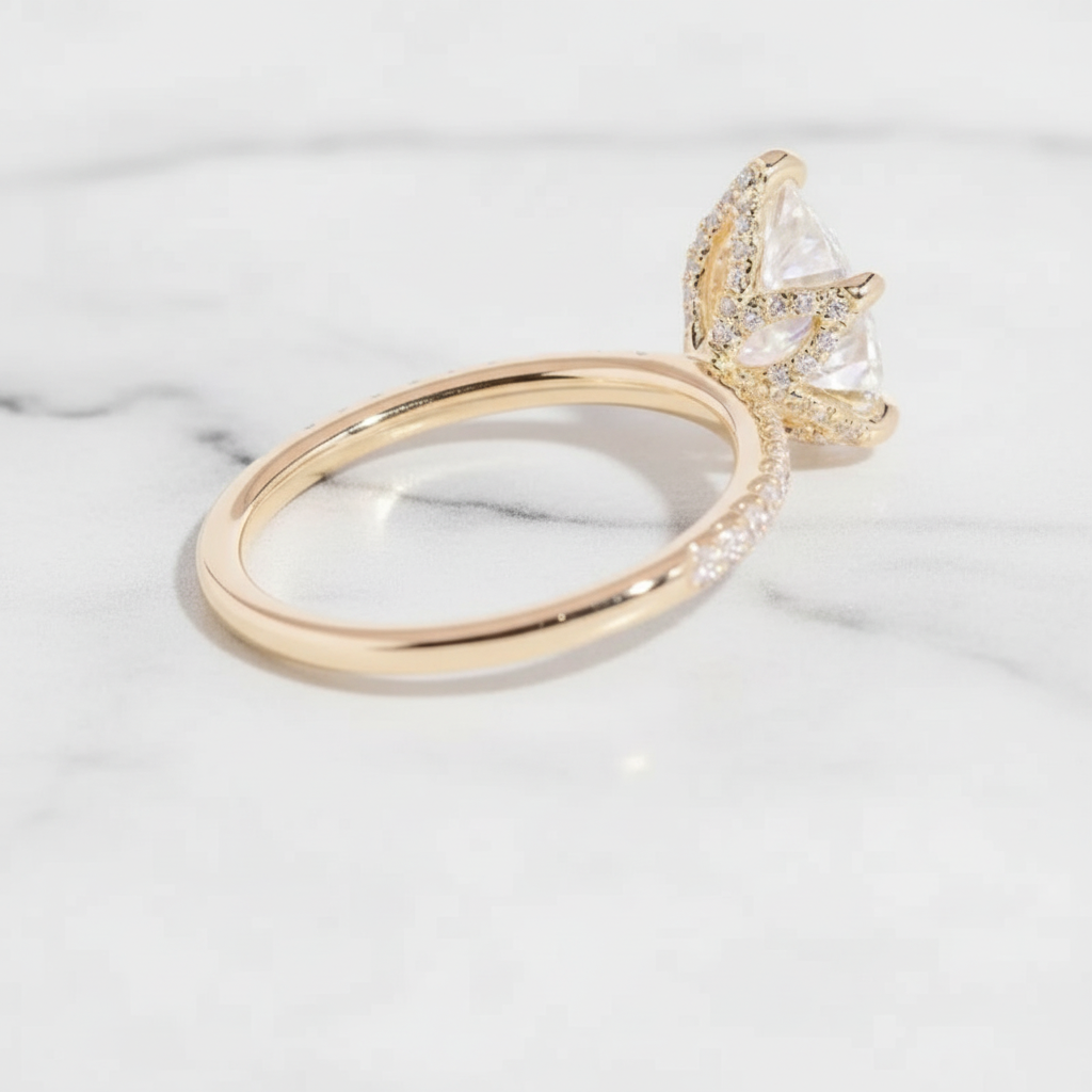 Gold diamond engagement ring with new background