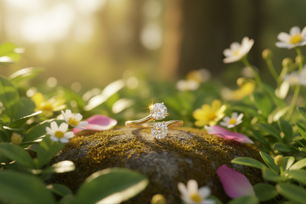 Ring in nature with golden hour light