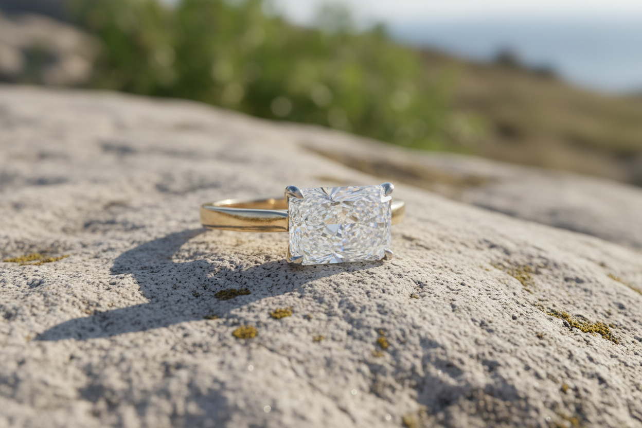 Ring on natural stone