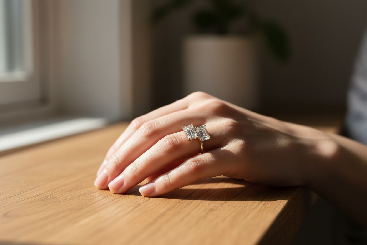 Ring on wood surface