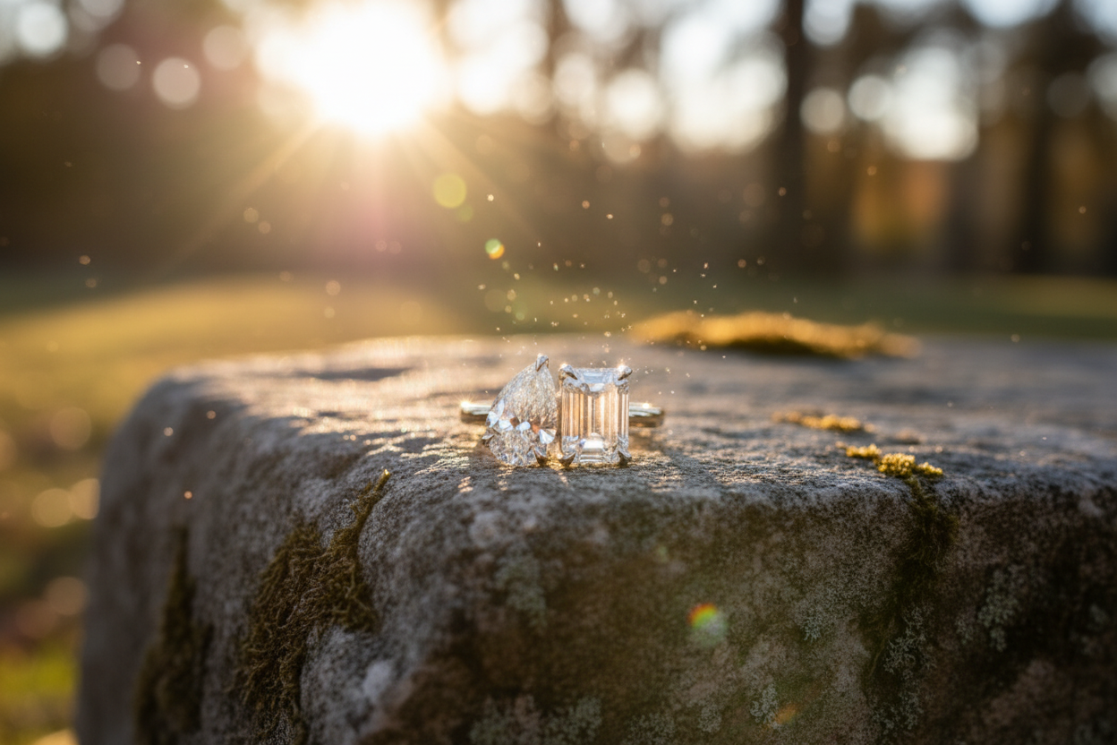 Ring outdoors in golden hour