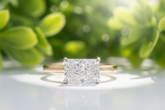 Ring with greenery background